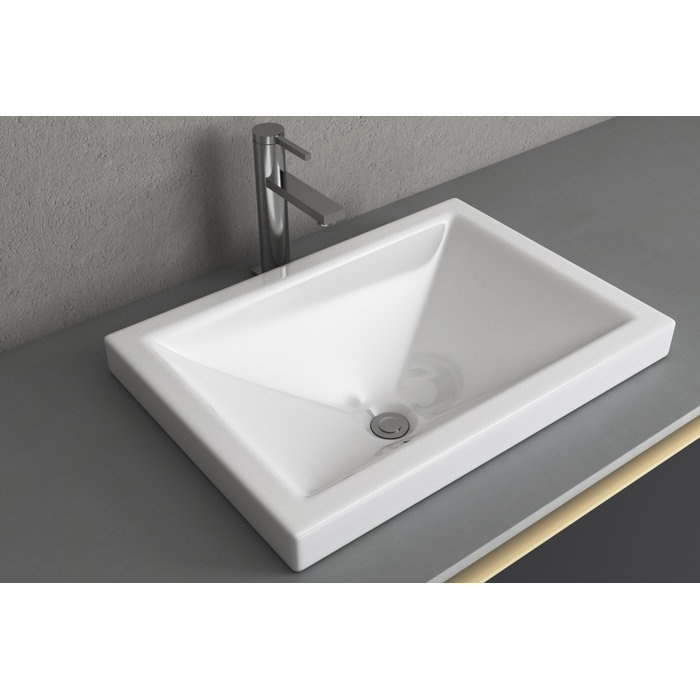 Cantrio Koncepts 14.75'' White Vitreous China Rectangular SemiRecessed